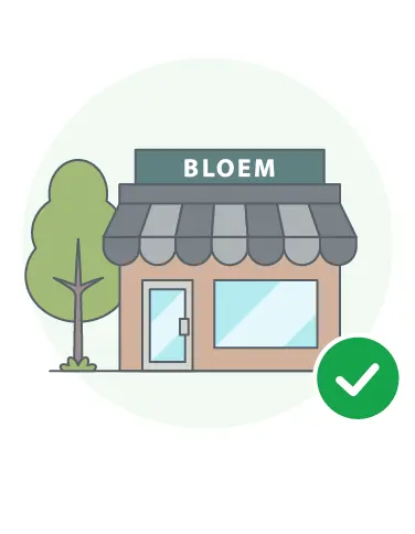 Illustratie van een lokale zaak met een positieve klantervaring