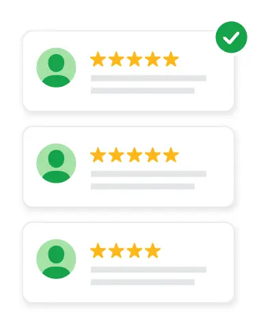 Illustratie van positieve online reviews die vertrouwen opbouwen